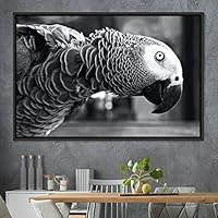 Framed Canvas Wall Art Parrot Canvas Prints Home Artwork Decoration for Living Room,Bedroom - 16x24 inches