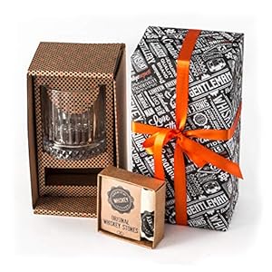 Whisky Gift Set | Grote Oude Fashioned Whisky Glass | 12 stks Whiskey Stones met Pouch Gift Box | Perfect Idee als Gift…