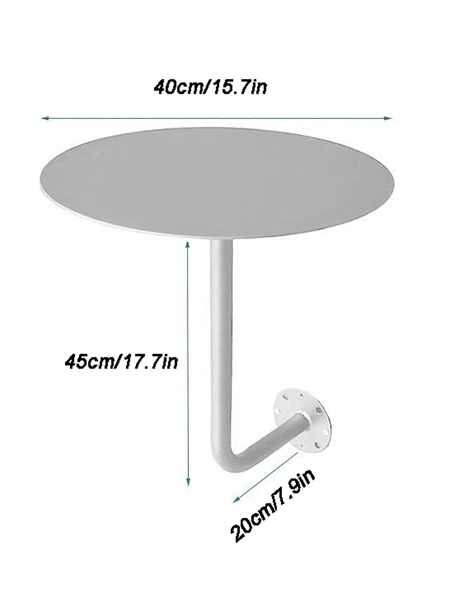 Tavolo da Parete, Banco a L per Bar, Tavolino Angolare Piccolo per Caffè | Tavolo da Parete, Scrivania Galleggiante Salvaspazio, Solido per Uso Commerciale al Bar(Milk,40cm/15.7in)
