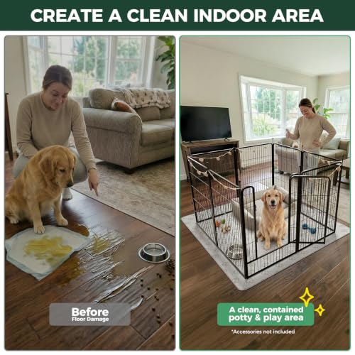 Image of FXW Rollick Dog Playpen with Washable Pee Pad, 40 inchH, 8 Panels