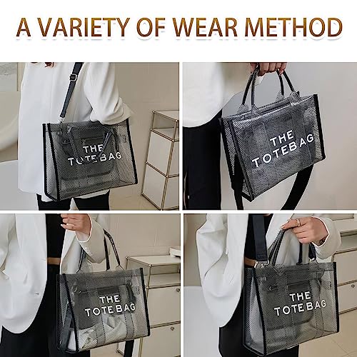 Image of Clear Tote Bag Stadium Events Large Clear Purse for Women Transparent Crossbody Bag for Concert,Work,Beach,Sport