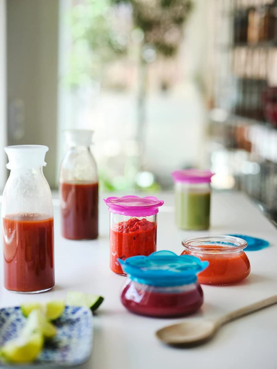 OVERMATT [IKEAA] Coprialimenti, set di 3, silicone multicolore, mantiene sia cibo che bevande freschi più a lungo