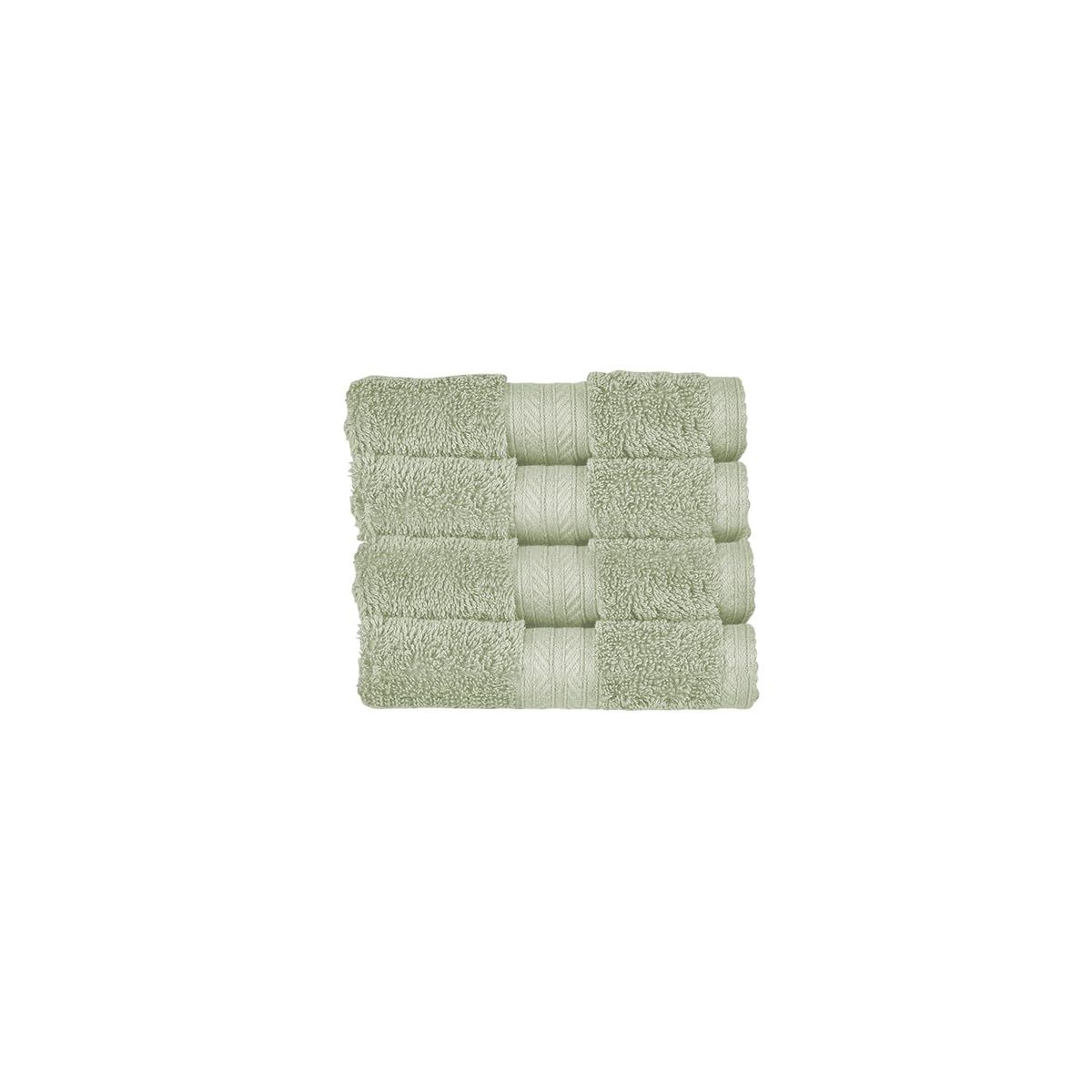 Christy Renaissance 4 Face Cloths Set | Thyme Green | 100% Egyptian Cotton Pile | Luxuriously Soft and Super Absorbent | 675 GSM | 4 Wash Cloth Flannels