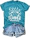 Last Day of School Teacher Shirt: Women Hello Summer T-Shirt School's Out for Summer Happy Graduation Gifts Teacher Tops Dark Green