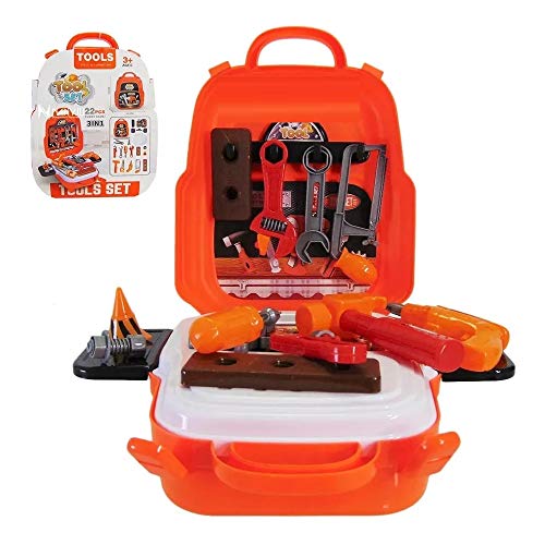 22 pçs mochila workbench portátil educacional brinquedo jogos FERRAMENTAS BRINCAR APRENDENDO ESTIMUL
