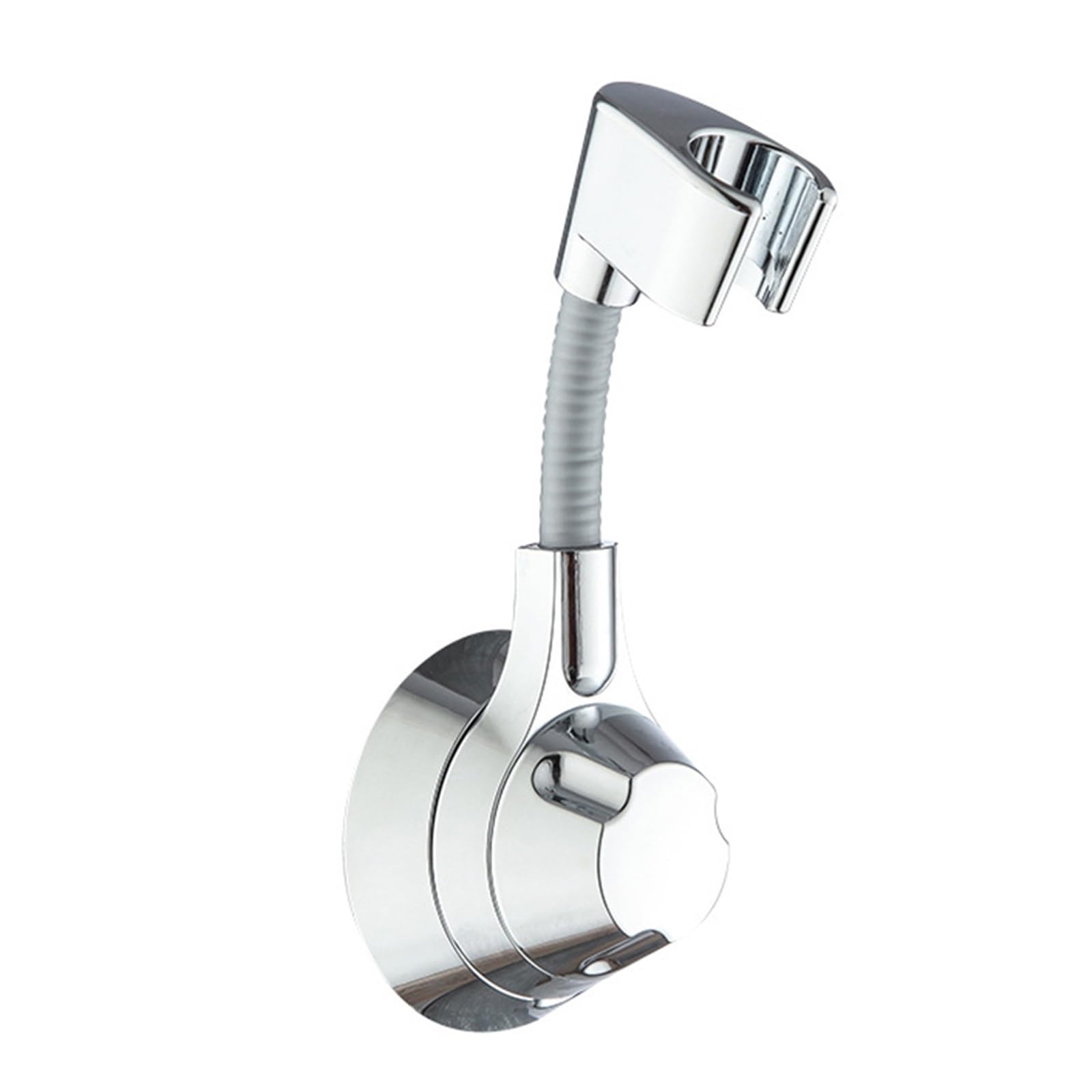 Msfhtgf Silver Shower Head Bracket， Shower Holder Adjustable Nozzle Handheld Punch-Free