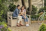 Keter Gartenbank und Kissenbox Eden, Beige Braun, 265L - 7