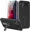 Case for AT&T Radiant Max 5G 6.8/Cricket Dream 5G /AT&T Fusion 5G/Cricket Innovate 5G Phone Case with Glass Screen Protector 360 Rotatable Folding Kickstand/Stand Protective Cover Case - Black
