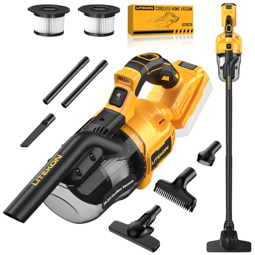 Image of LITEKON Cordless Vacuum Compatible with 𝗗𝗘-𝗪𝗔𝗟𝗧 20V Max Battery (No Battery), Handheld Battery Powered Vacuum Cleaner for Wood Floor, Carpet, Car Cleaning, 125AW (Tool Only)