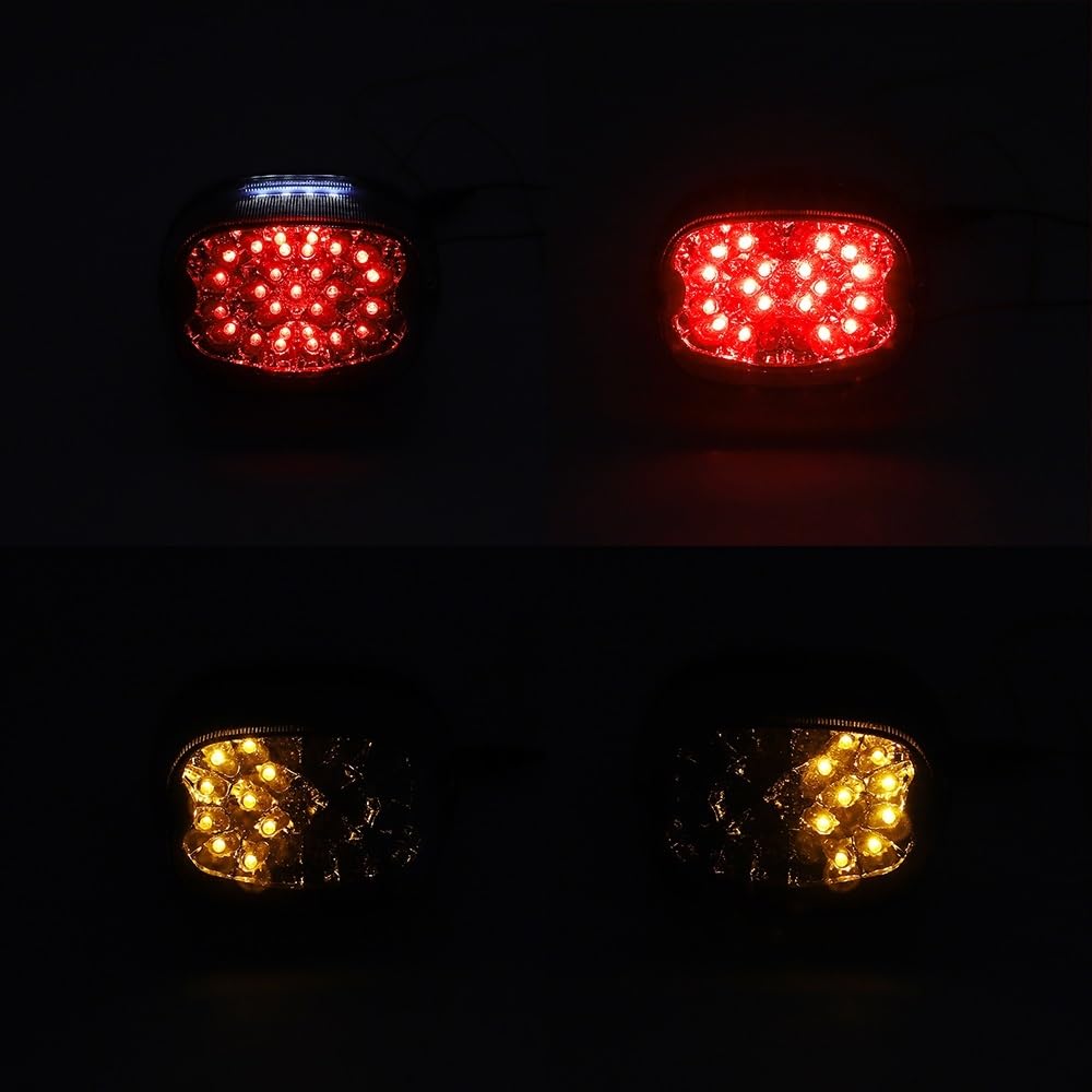 Indicateur Lumineux Moto Feu De Freinage Arrière Feu Arrière LED Clignotant pour Dyna pour Road King Glide Cl&assic pour Fat Boy XL 883 pour Sportster