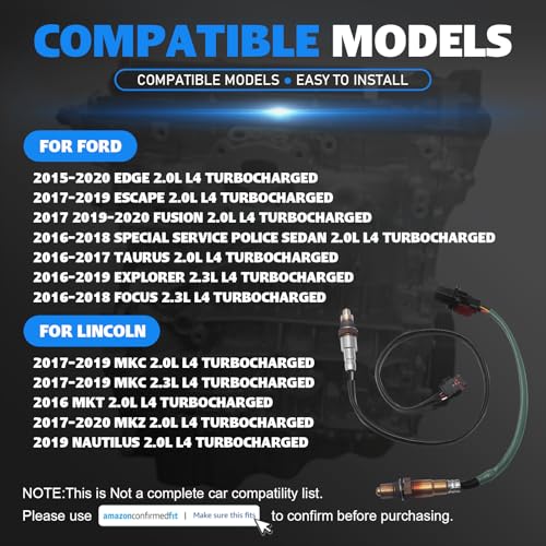 Sensor de Oxígeno 2 Pzas para Ford 2015-2020 miniatura 2