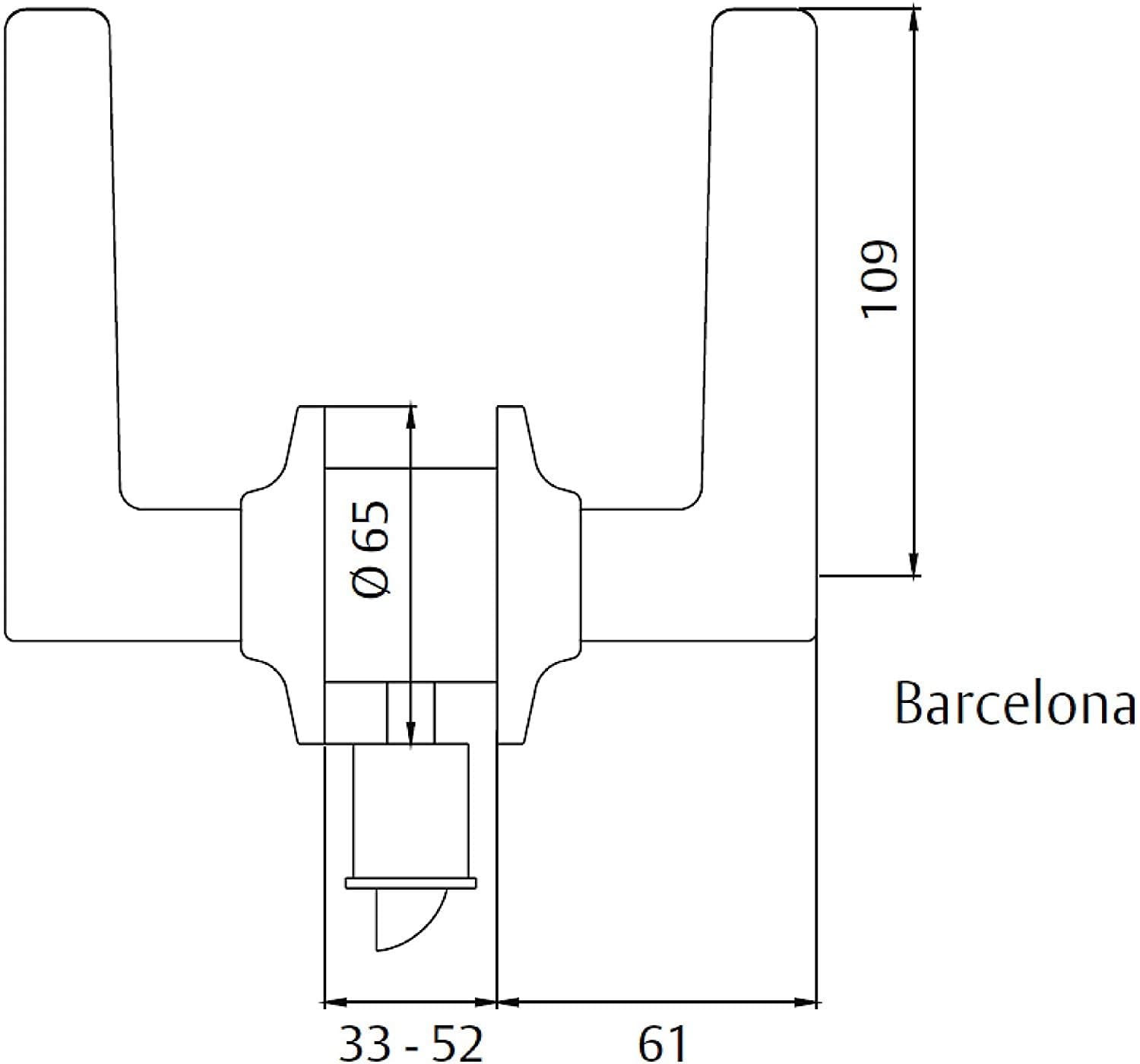 Tesa Assa Abloy 3B00U0BL Barcelona Door Handle Set White Function 00 Barcelona, Función 00 - Image 3
