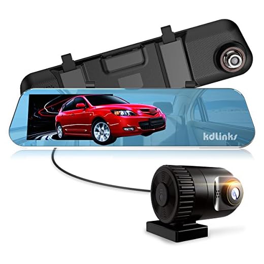 KDLINKS R100 Ultra HD 1296P Front + 1080P Rear 280° Wide Angle Anti-Glare Rearview Mirror Dual Lens Dash Cam with IPS 5" Screen, Superior Night Mode, Advanced Dashcam Parking Mode, Support 64/128GB