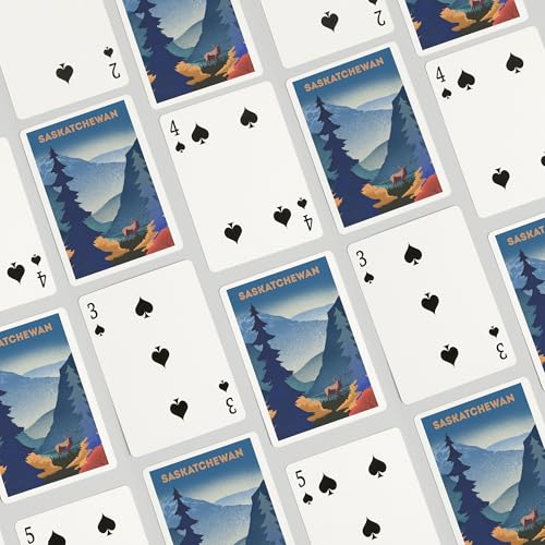 52 Naipes Póker Estampado Elk y Montañas miniatura 4