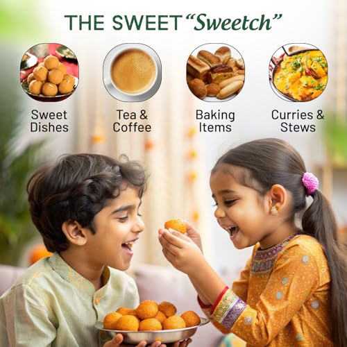 Image of Sweetch Natural Khandsari Sugar (Raw cane Sugar) 1Kg + Jaggery 1Kg Combo Healthy Replacement for Sugar, With Minerals, Low GI, Sulphur Free | For Milk, Cookies, Milkshakes | Natural Sweetener