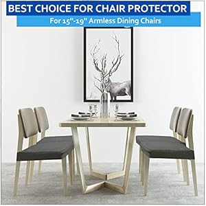 BUYUE Fast Installation Dining Room Chair Covers Set of 6, TPU not Mixed, Friendly Stretch Jacquard Seat Slipcovers for Kitchen Armless Chairs, Rear Gapped- Grey- 6 BUYUE Fast Installation Dining Room Chair Covers Set of 6 TPU not Mixed Friendly Stretch Jacquard Seat Slipcovers for Kitchen Armless Chairs Rear Gapped Grey 6