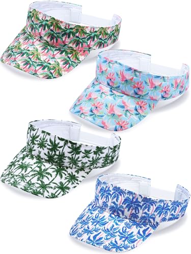 Glitopper 4 Piezas Visera Hawaiana Ajustable Unisex