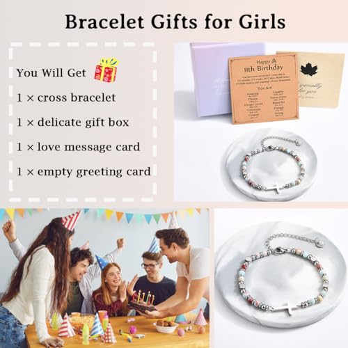 Image of Christian Gifts for Women Girls, Religious Cross Bracelet, Birthday Christmas Easter Baptism Confirmation First Communion Valentines Day Graduation Gifts for Her