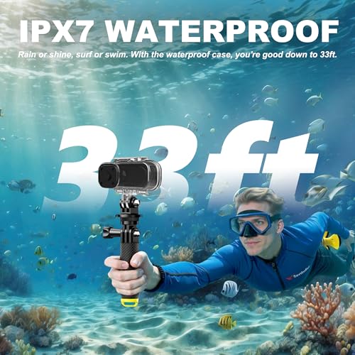 Image of 4K Body Action Mini Camera - Thumb POV 64GB Cam with Audio & Video Recording, 6-Axis Image Stabilization - IPX7 Waterproof - Outdoor Indoor Hands-Free Wearable Cams for Cycling Travel Vlog Swim