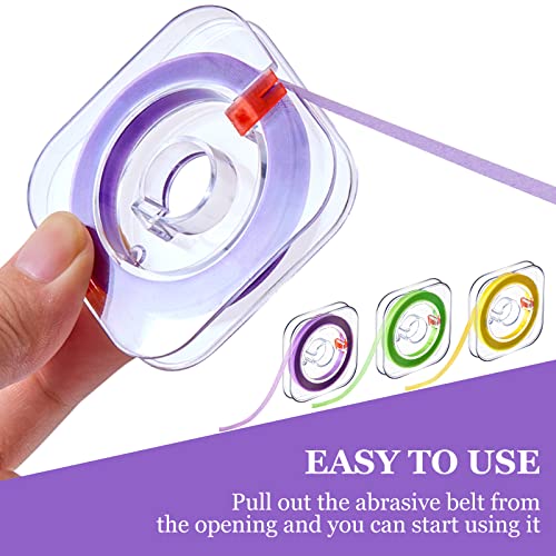 amylove dental polishing strips tooth file 3 rolls 4mm x 600mm dental polisher teeth sanding grinding deep teeth cleaning tool tooth polish abrasive strip oral carecoarse fine mediummulti color