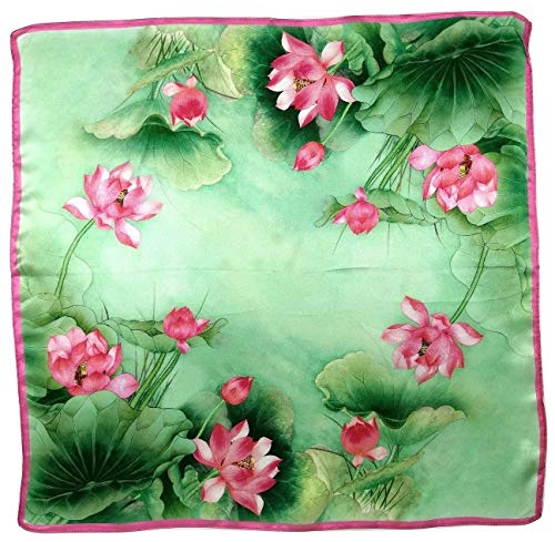 Shanlin Unisex 100% Mulberry Silk Square Scarf in Gift Box (21”x21”)4