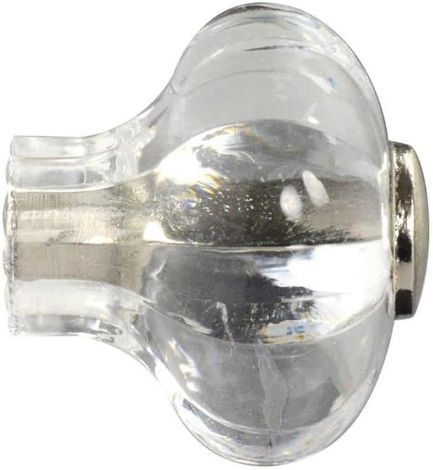 CKP #64 Origins Collection 1-1/4 in. (32mm) Acrylic Flower Knob, Clear w/Brushed Nickel Insert - 25 Pack