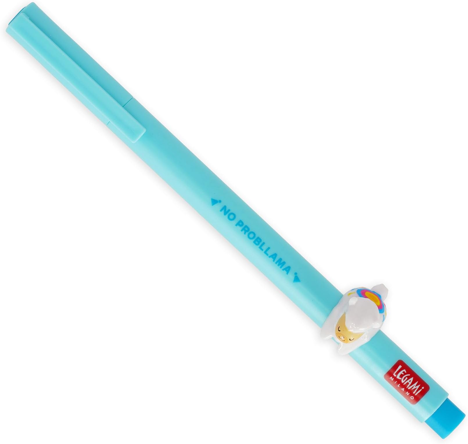 Gel Pen - Lovely Friends Decorative Animal Removable and Recombinable Prevents Rolling Light Blue Ink Fine 0.5mm Tip Llama Theme