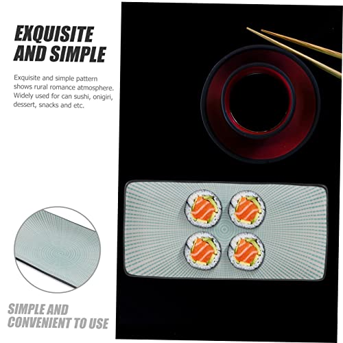 Plato rectangular de cerámica para sushi miniatura 3