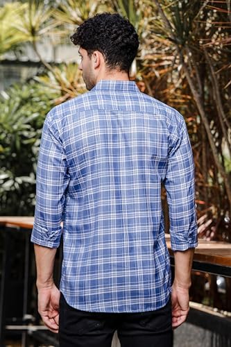 Image of IndoPrimo Men's Regular Fit Cotton Super Checks Casual Shirt for Men Full Sleeves - Rockey