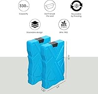 Vista 3 de Pinnacle - Bloques de hielo para enfriador, juego de 2 – Paquetes de hielo multiusos para enfriadores de larga duración reutilizables recongelables