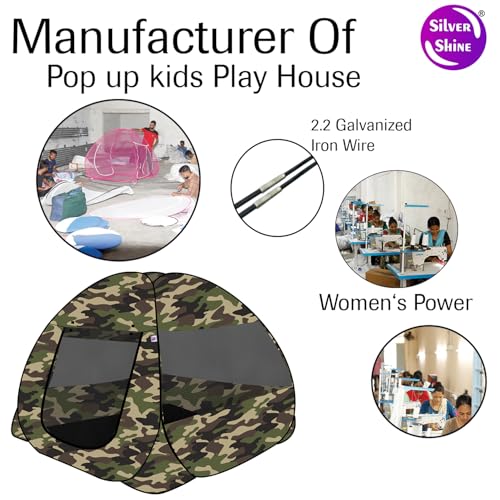 Image of Jungle Printed Play House Foldable Kids Play Tent for Boys & Girls |Lightweight and Portable | Without Balls|Foldable Tent House for Kids Activity Indoor Outdoor (Brown-Black)