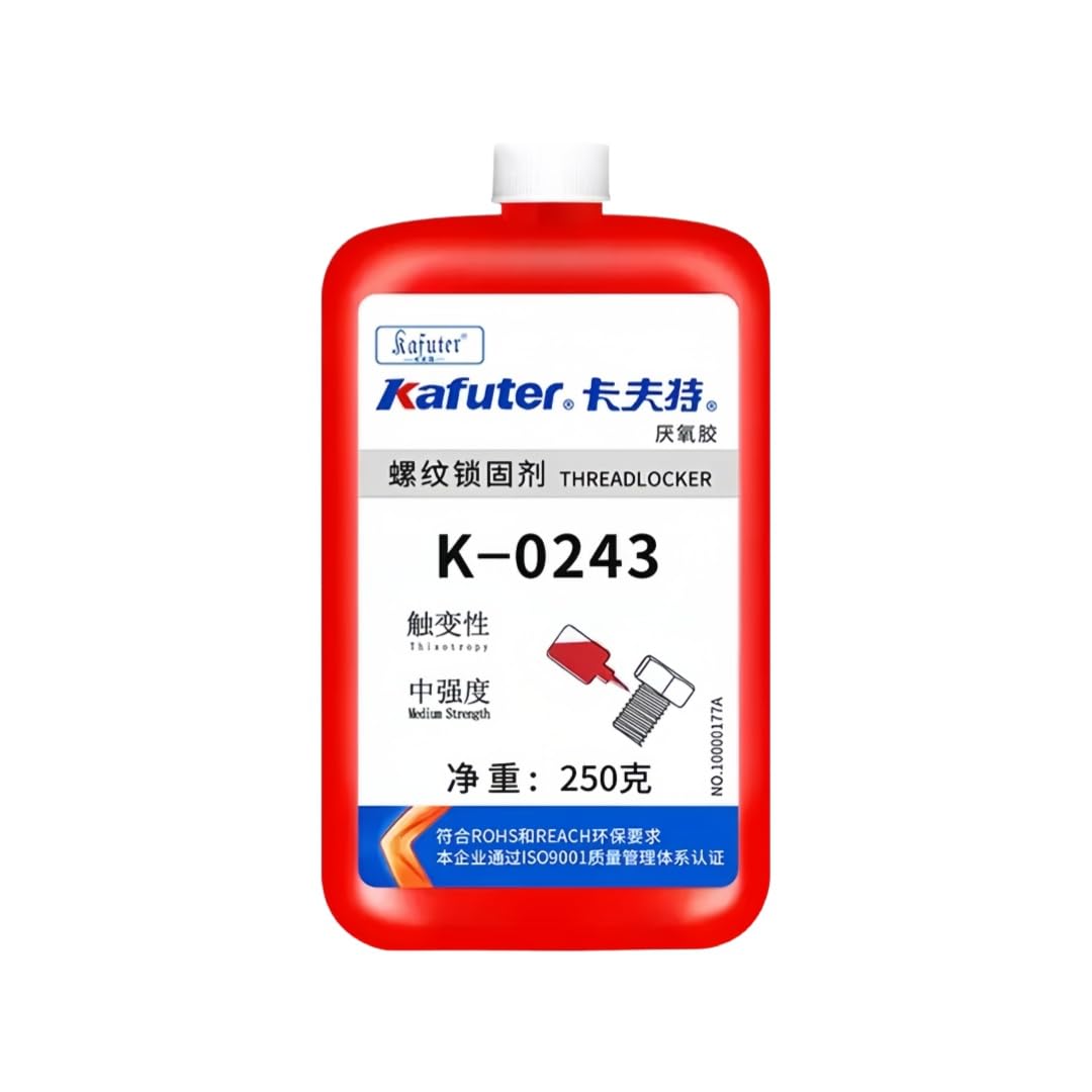 VIDOO Kafuter K-0243 Sellador Carcasa Cojinete Antiaflojamiento, Masilla Selladora Fisuras para Sistemas Tuberías a Prueba Óxido, Gel Rosca Removible Maquinaria Laboratorio, 250g