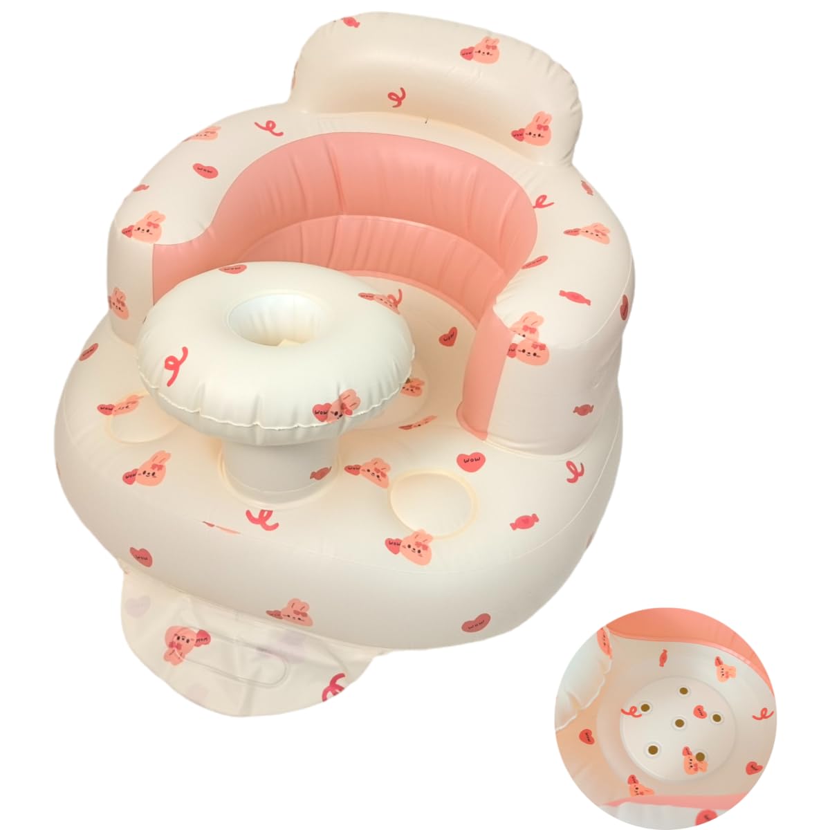 Asiento inflable para bebés de 4 a 24 meses, bomba de aire integrada, soporte de espalda infantil, silla para sentarse, silla de baby shower, asiento de bebé al aire libre, asiento de suelo, regalos