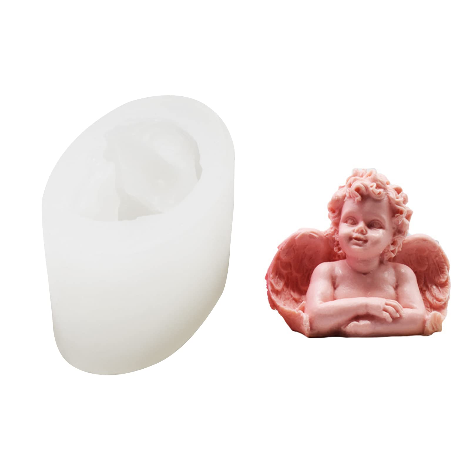 Nucelit Creative Angel Baby Mold Gypsum for Home Ornaments Crystal Resin Kitchen Baking Unique Silicone Making Molds for Wax Melts