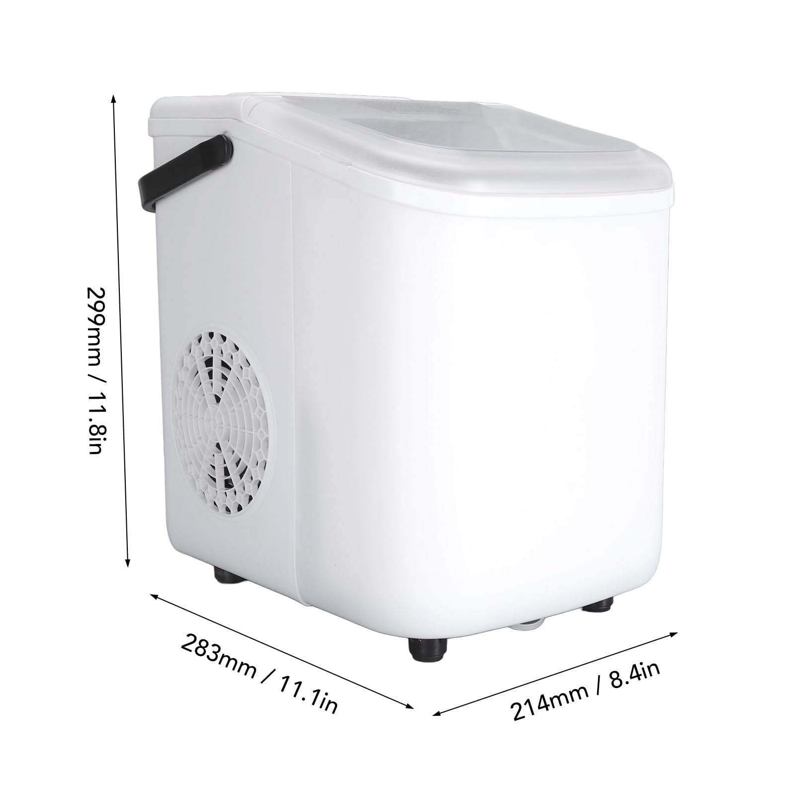 FTVOGUE Máquina para Hacer Hielo en Encimera, 1,1 L, 9 Cubitos de Hielo, Máquina de Portátil Autolimpiante con Ventana Transparente para el Hogar, Restaurante, Tienda de té con (Enchufe europeo 220V)