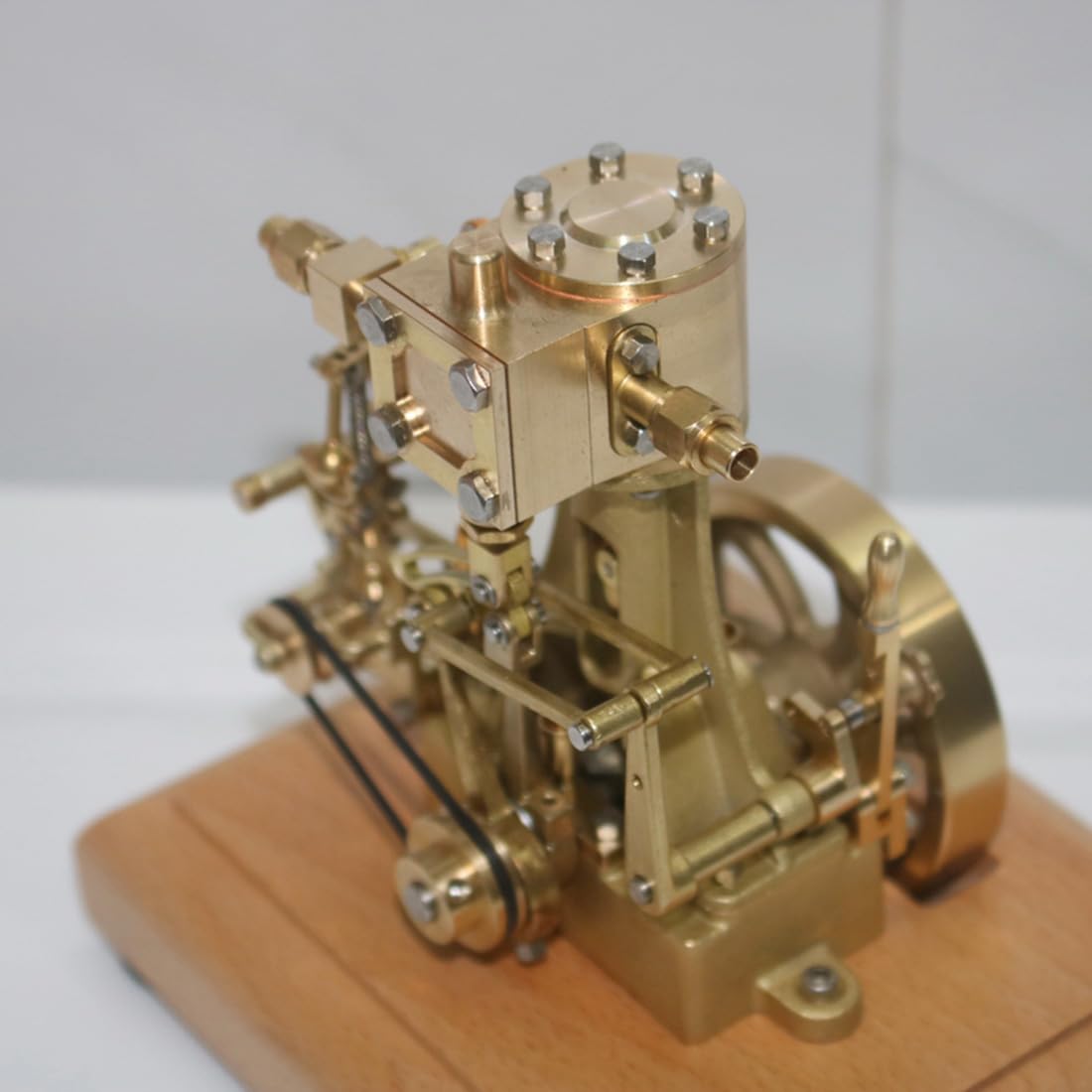 PizazzToy Dampfmaschine Bausatz Erwachsene, 1.85CC Mini-Retro-Vertikal-Einzylinder-Hubkolben-Doppelwirkungs-Dampfmaschinenmodell mit Drehzahlreduzierer