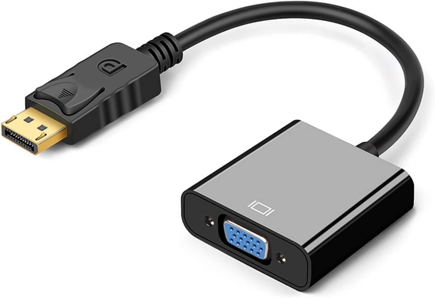 DP to VGA Converter, DisplayPort to VGA Adapter, DP To VGA Male to Female Adapter for DP Port Devices,Computer and Older Generation PC, Black