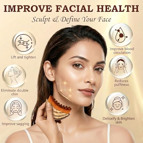 Image of Lunaris New Lymphatic Contour Face Brush 1 PCS | Facial Massager for Jawline, Chin & Neck | Natural Makeup Brushes With Soft Bristles | for Sculpting, Drainage, Puffiness Reduction & Smoother Skin