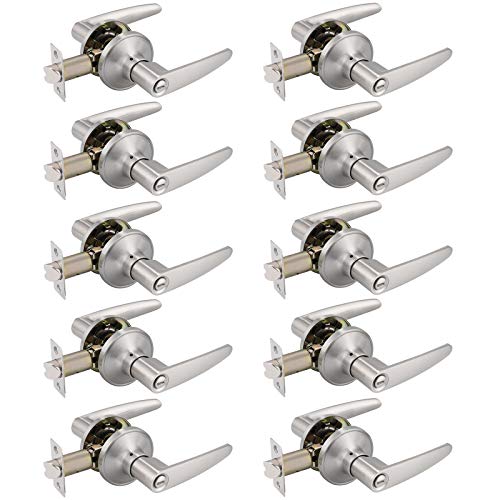 Black Friday Sale 2022 10 Pack Privacy Levers Bedroom Bathroom Door Locks Handles Satin Nikcel Finished,Thumb-Turn Locking Inside,Round Rosette 65mm,for Universal Doors Exclusive 10 Pack Privacy Levers Bedroom Bathroom Door Locks Handles Satin Nikcel Finished,Thumb-Turn Locking Inside,Round Rosette 65mm,for Universal Doors