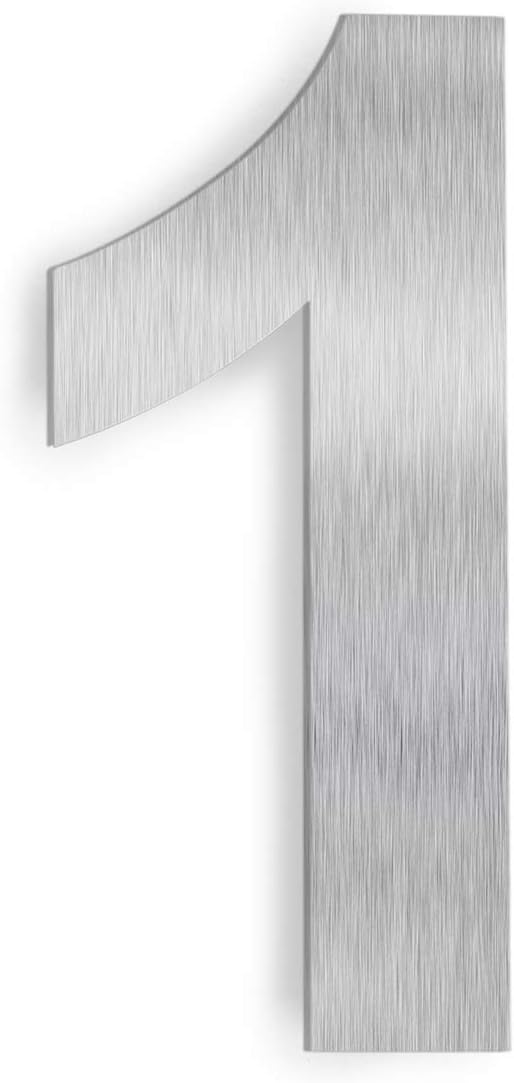 BurtonBarton House Number (1) 6" Inch Stainless SUS304 Steel Outdoor Apartment Mailbox Door Street Address Self-Stick Hotel Floor Floating