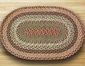 Oval Shaped Rug, Buttermilk and Cranberry