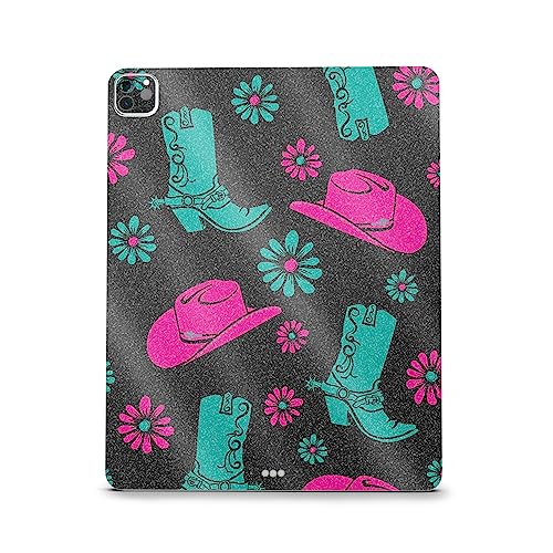 Image of MightySkins Carbon Fiber Skin Compatible with Apple iPad Pro 12.9 inch M2 6th Gen (2022) Full Wrap Kit - Neon Cowgirl | Protective, Durable Textured Carbon Fiber Finish | Easy to Apply | Made in The USA