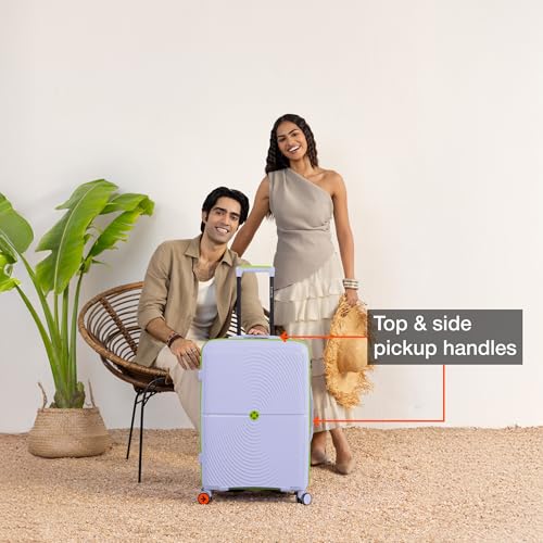 Image of Nasher Miles Bali Hard-Sided Polypropylene Check-in Luggage 28 inch | 75cm | 8 Wheels Large Trolley Bag for Travel | Suitcase (Grey)