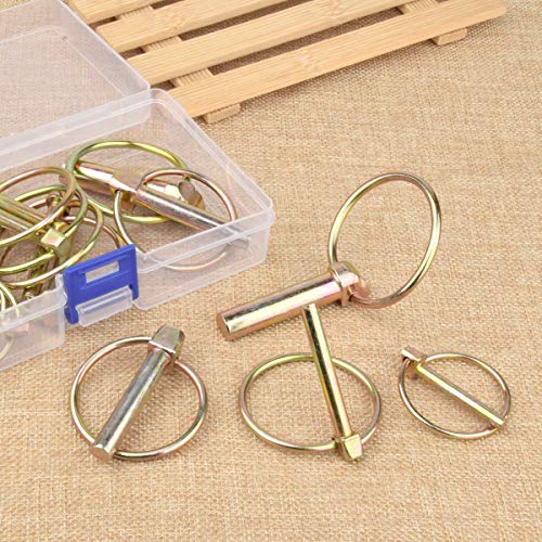 Comonc 6 Pcs 7/16 Lynch Pin Assortment Kit Linch Pin With Ring Heavy Duty Lynch Pin For Farm Tractors Trailers Trucks Mower ,7/16 By 1-3/4-Inch thumb #4
