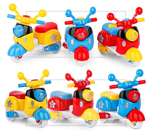 Image of Zest 4 Toyz Mini Scooter Toy for Kids Pack of 3 Friction Powered Colorful Push and Go Scooter Lightweight Design Safe Durable Indoor Outdoor Play Toys Perfect for Toddlers Boys and Girls Aged 3+