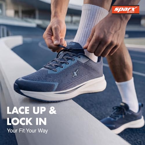 Image of SPARX Sports Running Shoes for Men - Lightweight Breathable Lace-Up Athletic Shoes with Cushioned Comfort, Shock Absorption, Durable Grip, Flexible Sole & Everyday Walking Performance