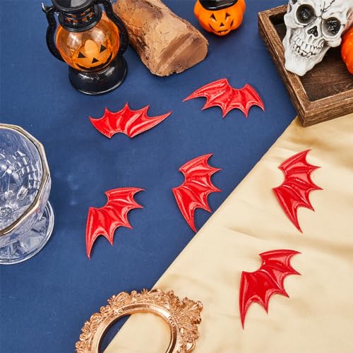 GORGECRAFT 40PCS Bat Wing Hairpins Accessories PU Leather Demon Wings Ornament Accessories Halloween Decor Red Angel Wing Embellishments for Hair Ornament & Costume Accessory - Image 4