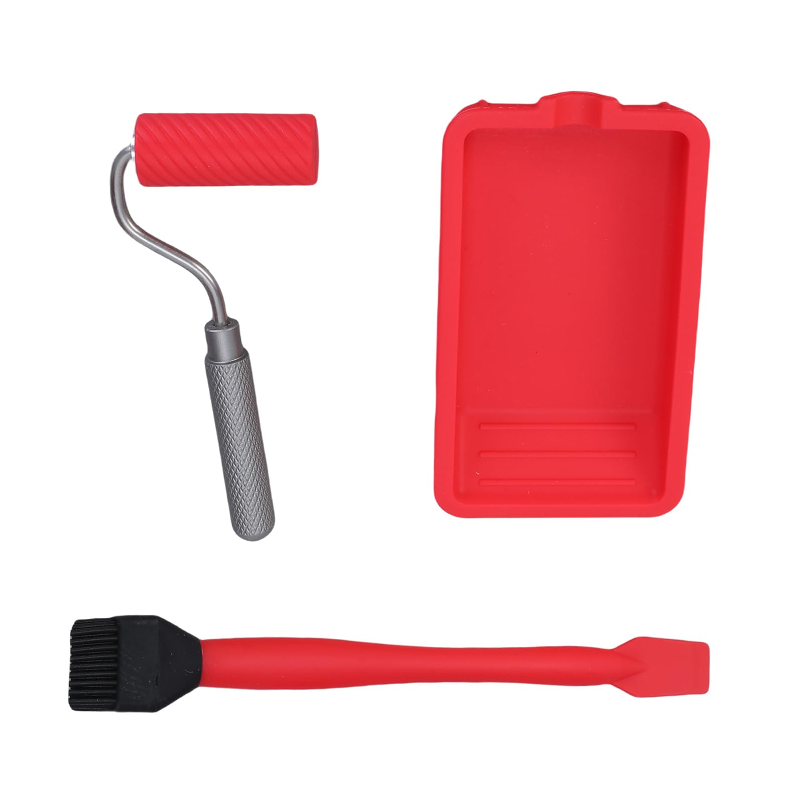 Silicone Roller Brush with Tray Even Application Roller Set Renovations for Smooth Paint Application Wall Ceilings Multifunctional Glues Tray