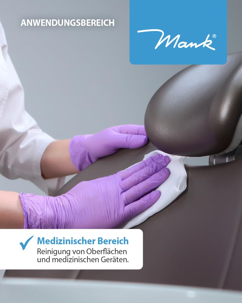 Reinigungstuch M-Wipes Reinigungstücher auf Rolle Spunlace Vlies 50 gsm Weiß 17 x 25 cm ca. 200 Abrisse Einweg Putztücher fusselfrei saugstark reißfest (8 Rollen)