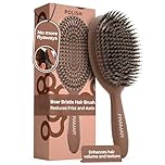 FRAMAR Soft Boar Bristle Hair Brush - Boars Hair Brush For Women, Brush For Fine Hair, HairBrush for Women, HairBrush Boar Bristles – Chocolate